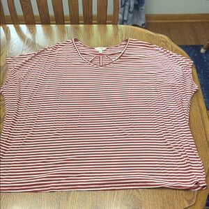 Striped Red and White Women's Top
